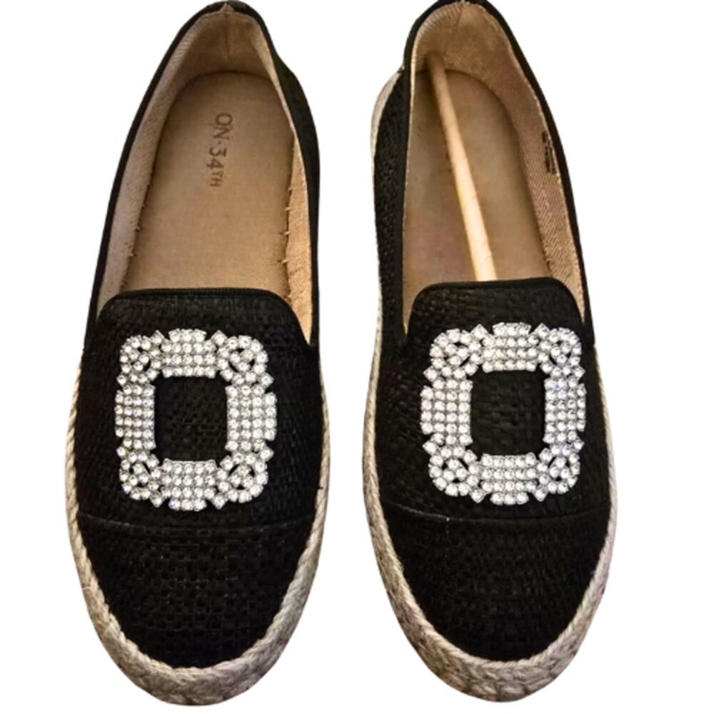 On 34th Jaylee Embellished Slip-On Espadrille Flats New in Box 6.5